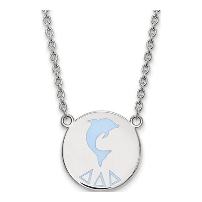 Delta Delta Delta Sterling Silver Large Sorority Necklace