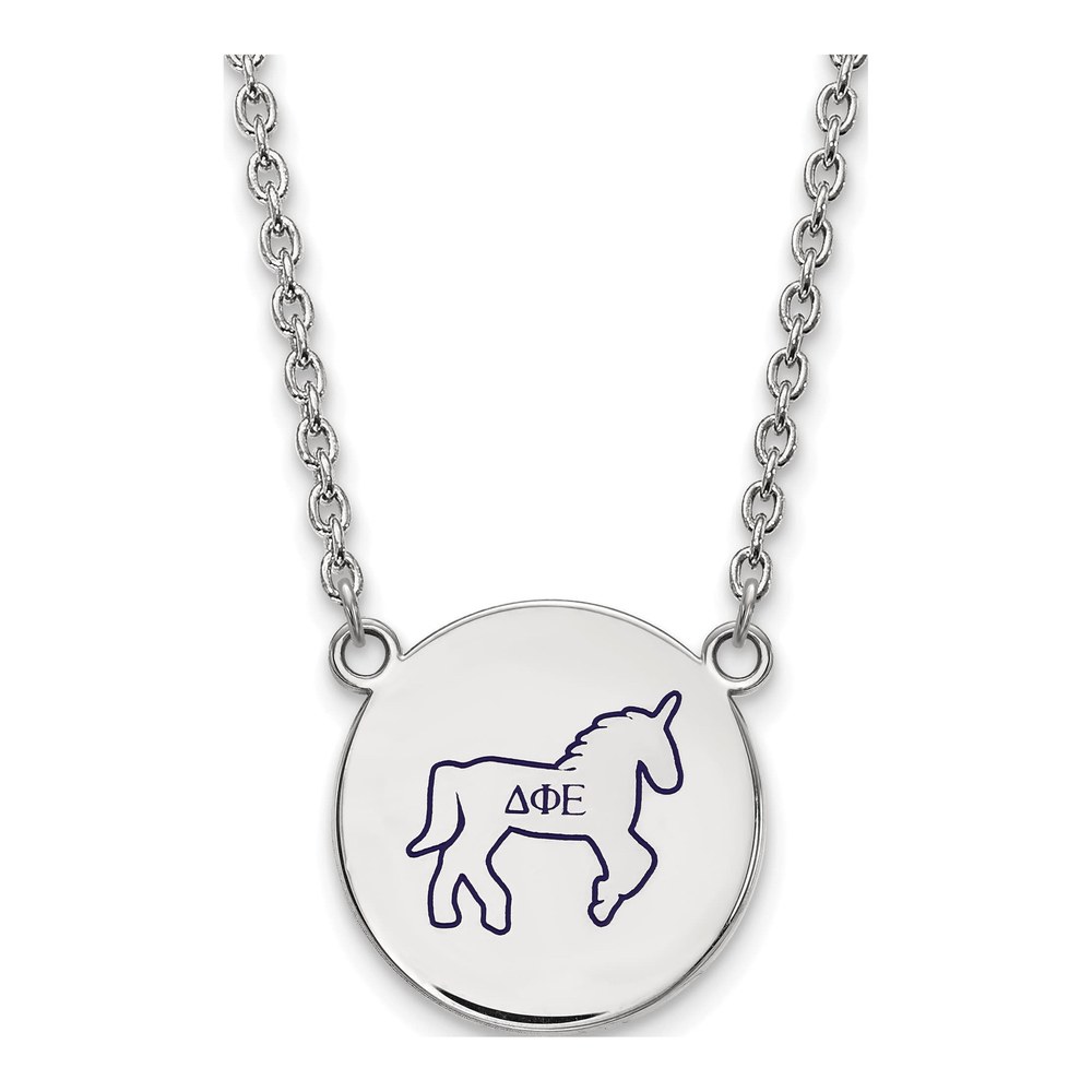 Delta Phi Epsilon Sterling Silver Large Sorority Necklace