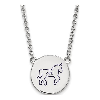 Delta Phi Epsilon Sterling Silver Large Sorority Necklace