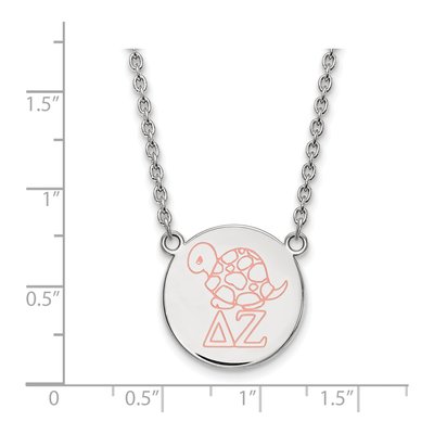 Delta Zeta Sterling Silver Large Enamel Pendant Necklace – view 2