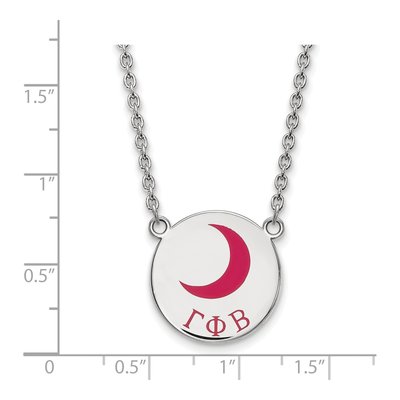 Gamma Phi Beta Sterling Silver Large Enamel Necklace – view 2