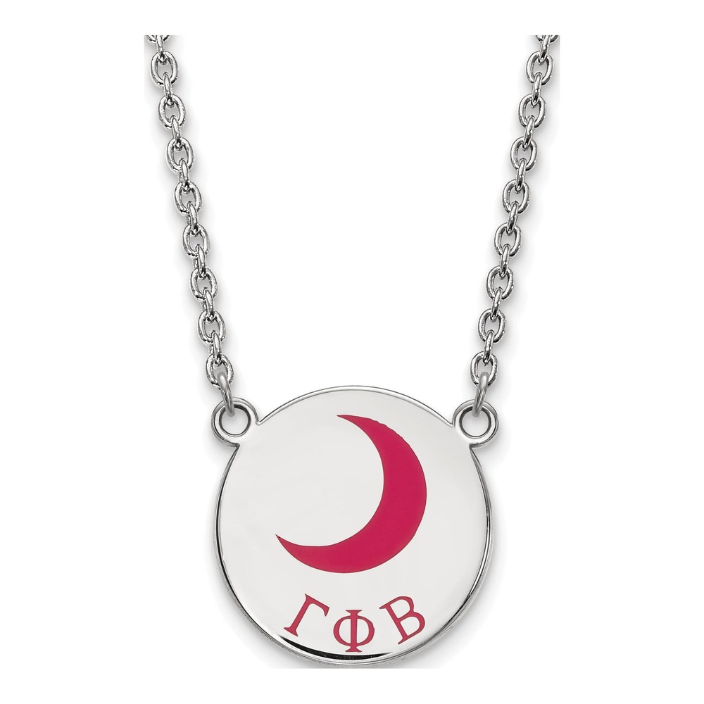 Gamma Phi Beta Sterling Silver Large Enamel Necklace
