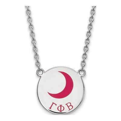 Gamma Phi Beta Sterling Silver Large Enamel Necklace