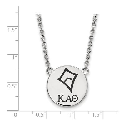 Kappa Alpha Theta Sterling Silver Large Enamel Pendant Necklace – view 2