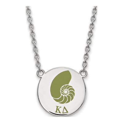Kappa Delta Sterling Silver Large Sorority Pendant Necklace