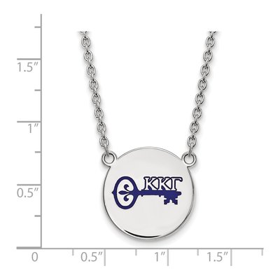Kappa Kappa Gamma Sterling Silver Sorority Symbol Large Color Enamel Necklace – view 2
