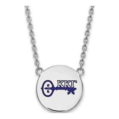 Kappa Kappa Gamma Sterling Silver Sorority Symbol Large Color Enamel Necklace