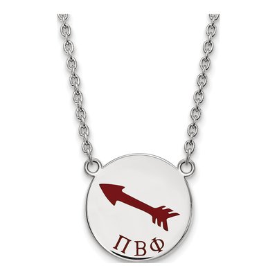 Pi Beta Phi Sterling Silver Large Sorority Necklace