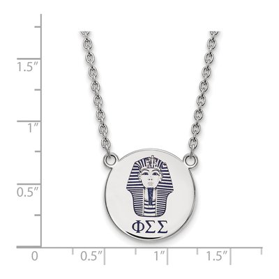 Phi Sigma Sigma Sterling Silver Large Enamel Necklace – view 2