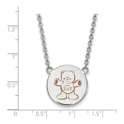 Sigma Delta Tau Sterling Silver Large Enamel Pendant Necklace – view 2