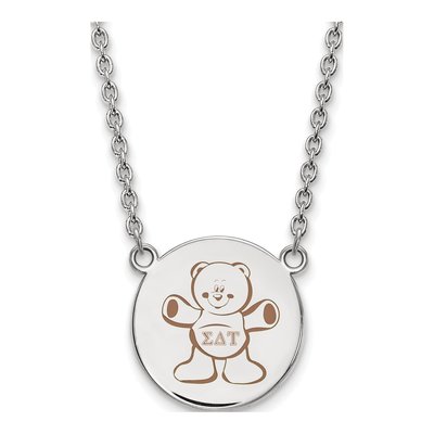 Sigma Delta Tau Sterling Silver Large Enamel Pendant Necklace