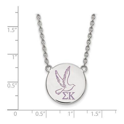 Sigma Kappa Sterling Silver Large Enamel Pendant Necklace – view 2