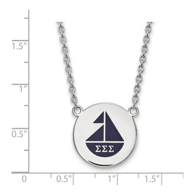 Sigma Sigma Sigma Sterling Silver Large Enamel Necklace – view 2