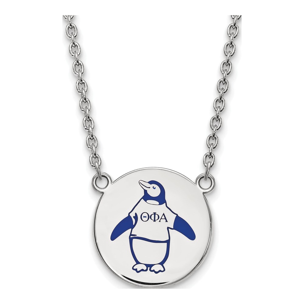 Theta Phi Alpha Sterling Silver Large Enamel Necklace