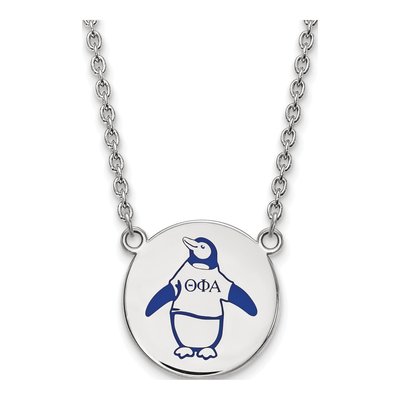 Theta Phi Alpha Sterling Silver Large Enamel Necklace