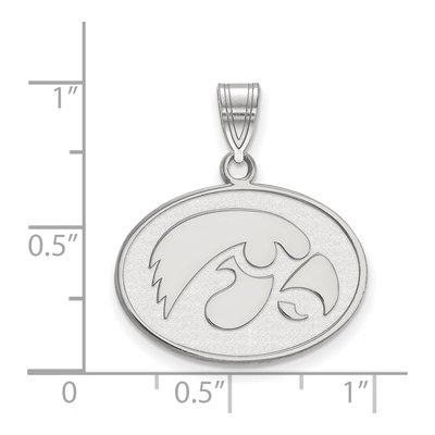 University of Iowa Sterling Silver Medium Hawk Pendant – view 2