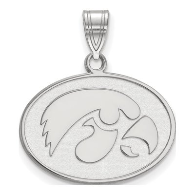 University of Iowa Sterling Silver Medium Hawk Pendant