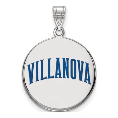 Villanova University Sterling Silver Large Enameled Disc Pendant