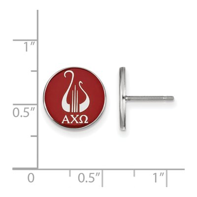 Alpha Chi Omega Sterling Silver Enamel Stud Earrings – view 2