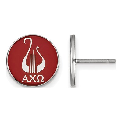 Alpha Chi Omega Sterling Silver Enamel Stud Earrings