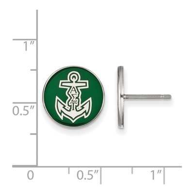 Alpha Sigma Tau Sterling Silver Enamel Stud Earrings – view 2