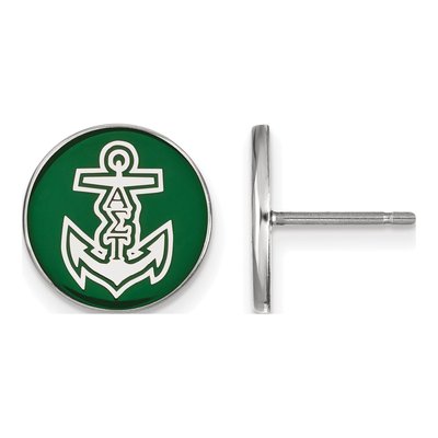 Alpha Sigma Tau Sterling Silver Enamel Stud Earrings