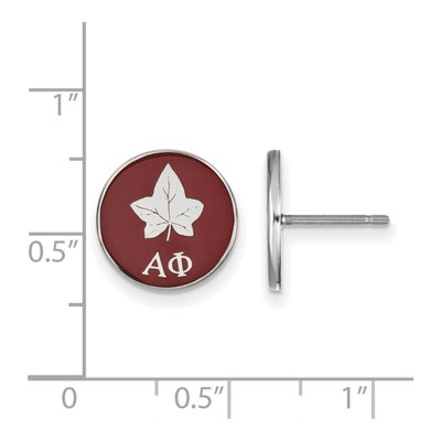 Alpha Phi Sterling Silver Enamel Stud Earrings – view 2