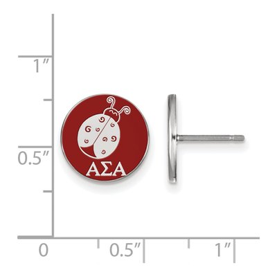 Alpha Sigma Alpha Sterling Silver Sorority Symbol Stud Earrings – view 2