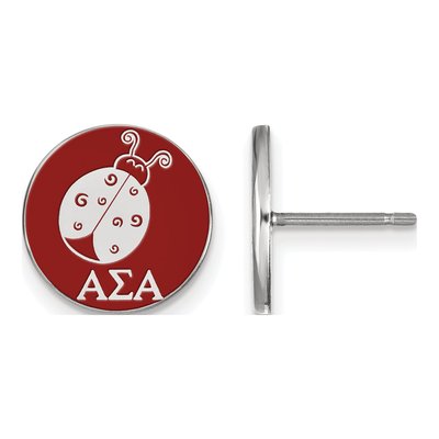 Alpha Sigma Alpha Sterling Silver Sorority Symbol Stud Earrings