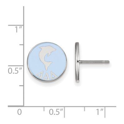 Delta Delta Delta Sterling Silver Tri Sorority Enamel Stud Earrings – view 2