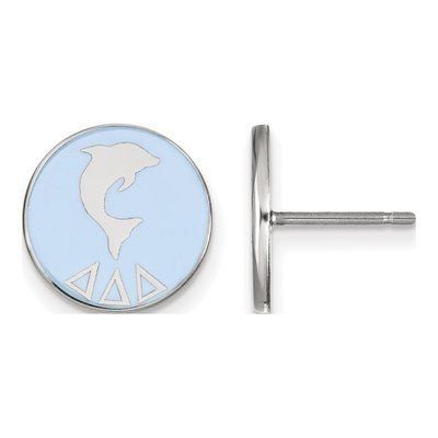 Delta Delta Delta Sterling Silver Tri Sorority Enamel Stud Earrings