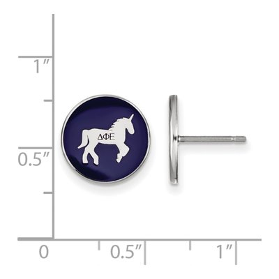 Delta Phi Epsilon Sterling Silver Enamel Stud Earrings – view 2