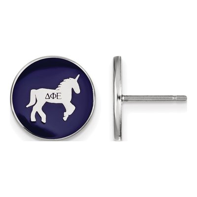 Delta Phi Epsilon Sterling Silver Enamel Stud Earrings
