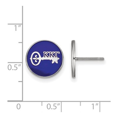 Kappa Kappa Gamma Sterling Silver Enamel Stud Earrings – view 2