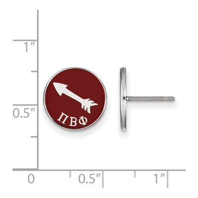 Pi Beta Phi Sterling Silver Sorority Symbol Stud Earrings – view 2