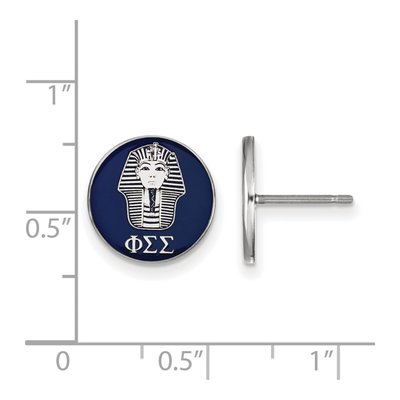 Phi Sigma Sigma Sterling Silver Enamel Stud Earrings – view 2