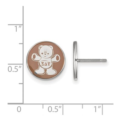 Sigma Delta Tau Sterling Silver Enamel Stud Earrings – view 2