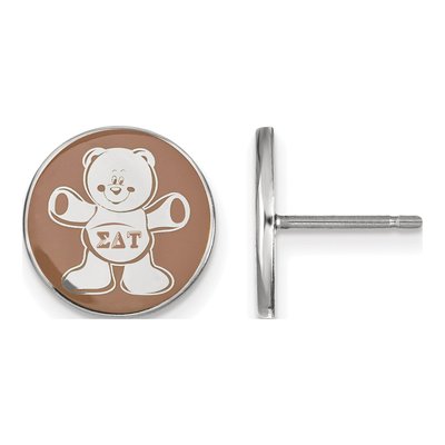 Sigma Delta Tau Sterling Silver Enamel Stud Earrings