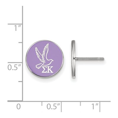 Sigma Kappa Sterling Silver Enamel Stud Earrings – view 2