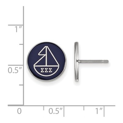 Sigma Sigma Sigma Sterling Silver Tri Enamel Stud Earrings – view 2