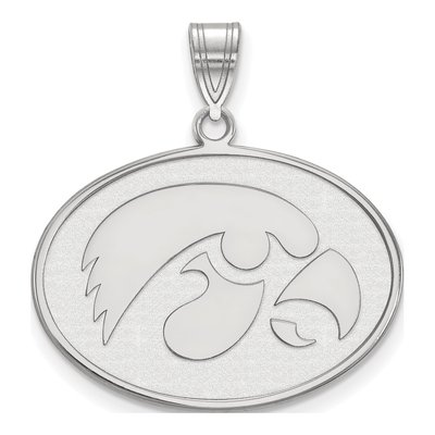 University of Iowa Sterling Silver Large Hawk Pendant