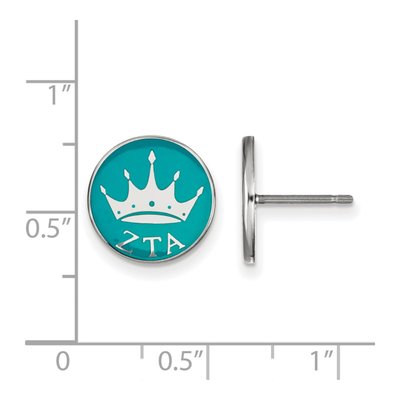 Zeta Tau Alpha Sterling Silver Enamel Stud Earrings – view 2