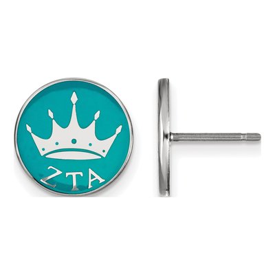 Zeta Tau Alpha Sterling Silver Enamel Stud Earrings