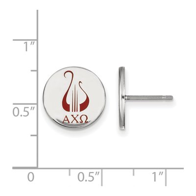 Alpha Chi Omega Sterling Silver Enamel Stud Earrings – view 2