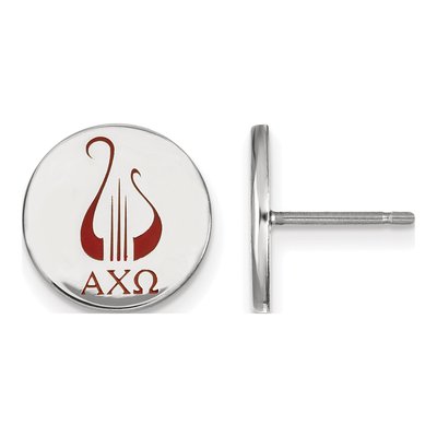 Alpha Chi Omega Sterling Silver Enamel Stud Earrings