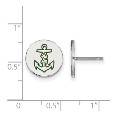 Alpha Sigma Tau Sterling Silver Enamel Stud Earrings – view 2