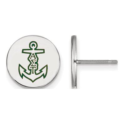 Alpha Sigma Tau Sterling Silver Enamel Stud Earrings