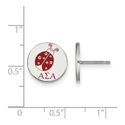 Alpha Sigma Alpha Sterling Silver Enamel Stud Earrings – view 2