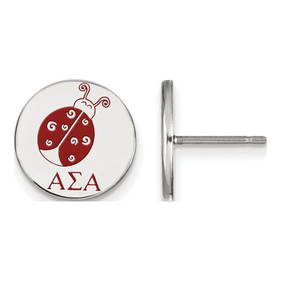 Alpha Sigma Alpha Sterling Silver Enamel Stud Earrings