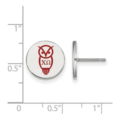 Chi Omega Sterling Silver Sorority Symbol Enamel Stud Earrings – view 2